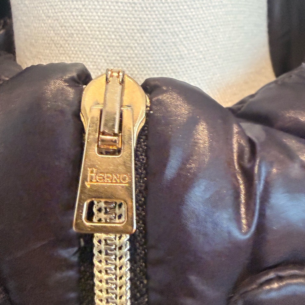 Herno Shiny Black Puffer Vest Iconico Serena - Picture 10 of 12